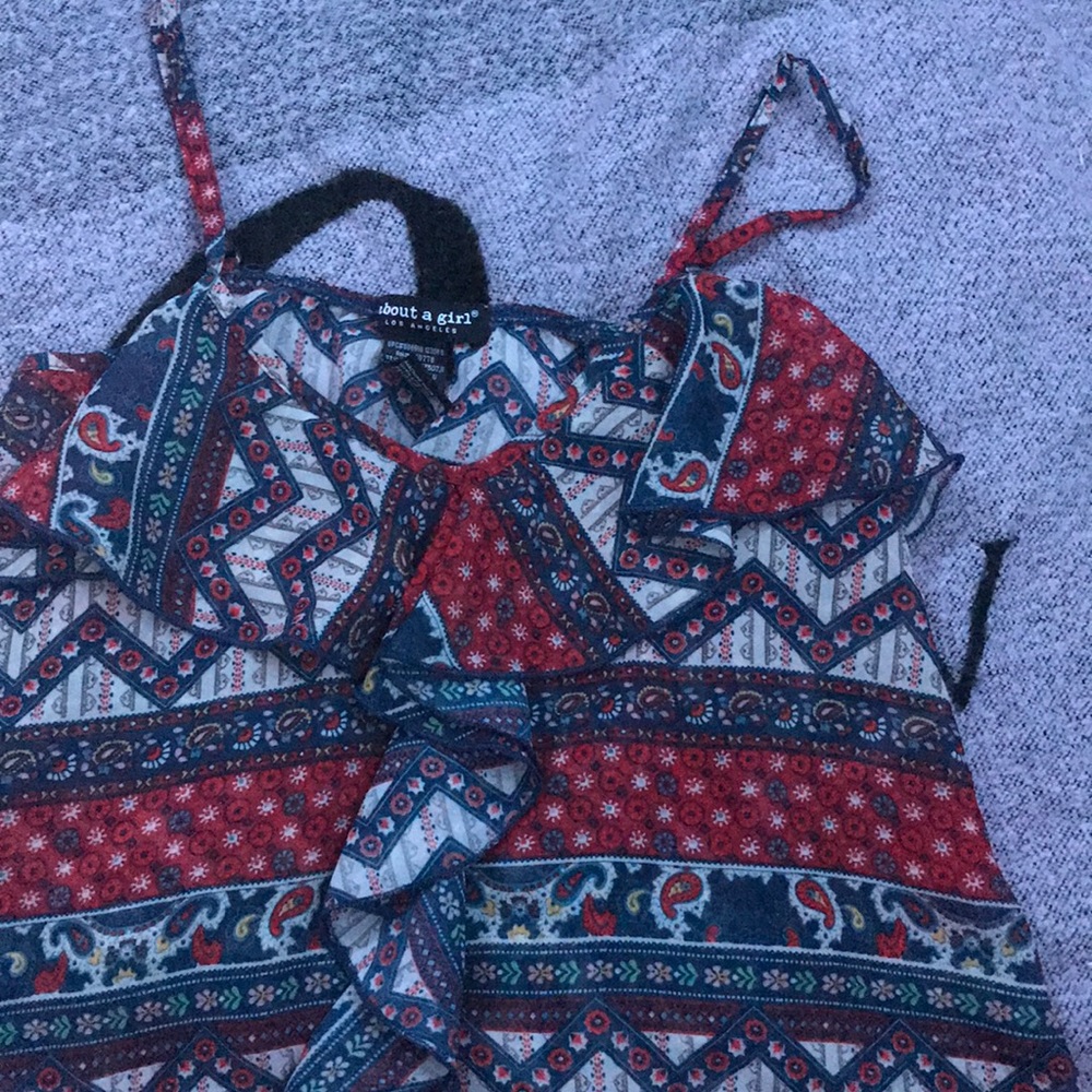 Tribal print adjustable tank top